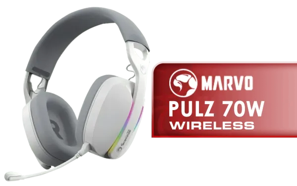 Pulz 70W Wireless Gaming Headset White